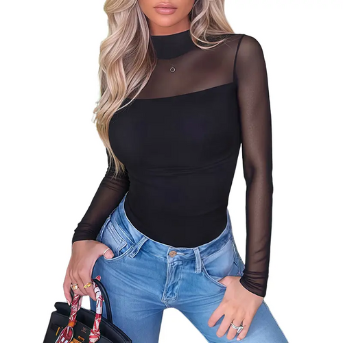 Turtle Neck Long Sleeve Shapewear Bodysuit